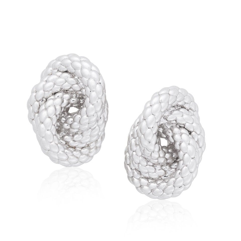 FOPE: KNOT EARRINGS: FOPE: KNOT EARRINGS Signed Fope Length 2.6cm Weight approx. 13.0g Maker's case Footnotes: OVERALL CONDITION Very light surface wear to unhallmarked white metal stamped FOPE, 750, Italian assay mark,