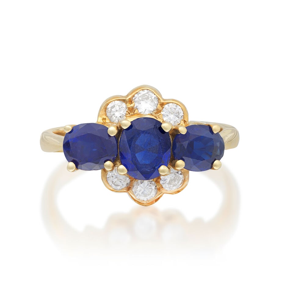 SAPPHIRE AND DIAMOND RING (1 of 3)