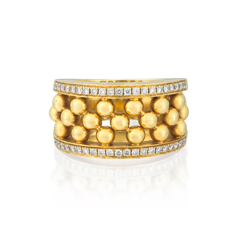 BOODLES: DIAMOND-SET 'CIRCUS' RING, 2014: BOODLES: DIAMOND-SET 'CIRCUS' RING, 2014 Brilliant-cut diamonds approx. 0.40ct total 18 carat gold Signed Boodles, numbered 0180N0136, maker's mark B&D, London hallmark Ring size approx. L½