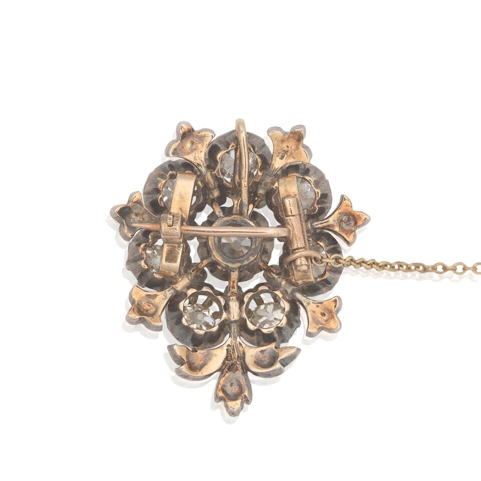 DIAMOND-SET BROOCH/PENDANT, CIRCA 1870 - 2