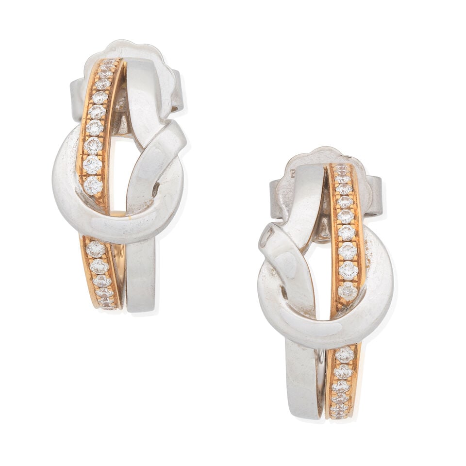 BOODLES: DIAMOND-SET 'THE KNOT' EARRINGS, 2017 (1 of 2)