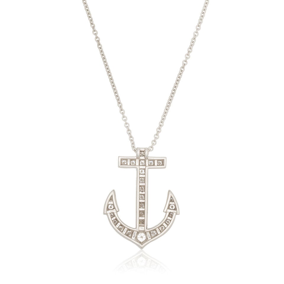 TIFFANY: DIAMOND-SET ANCHOR NECKLACE - 2