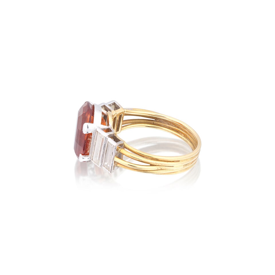 CITRINE AND DIAMOND RING - 3