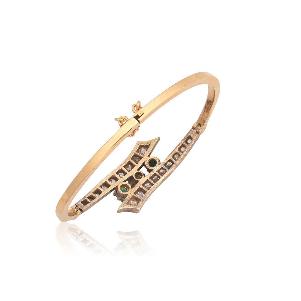 DIAMOND AND EMERALD BANGLE - 2