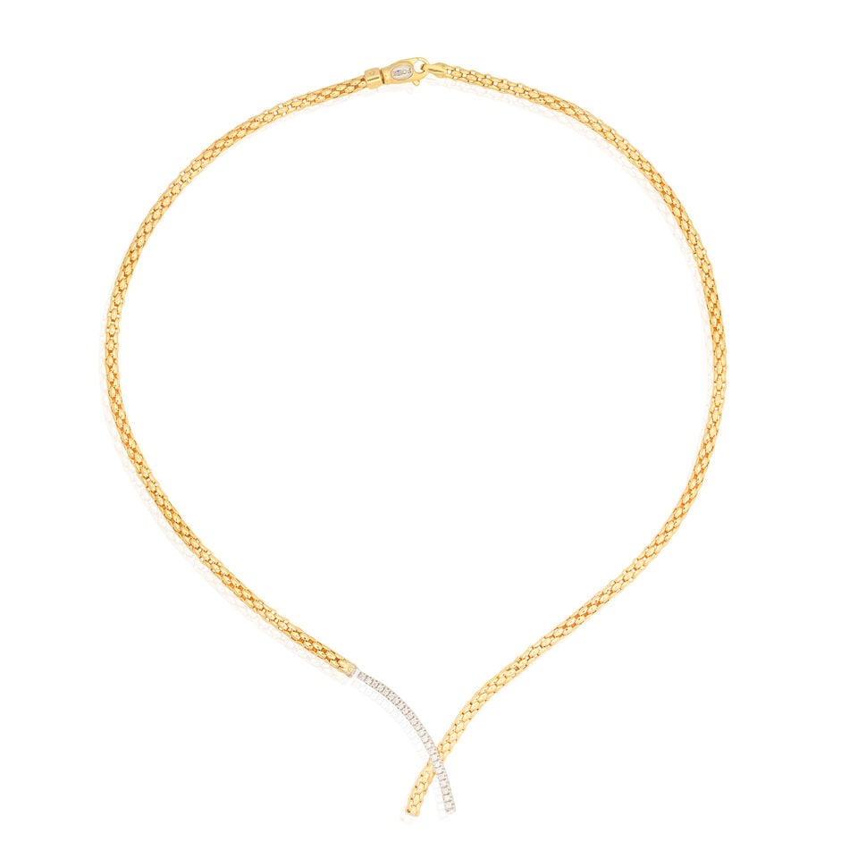 FOPE: DIAMOND-SET NECKLACE, CIRCA 2004: FOPE: DIAMOND-SET NECKLACE, CIRCA 2004 Brilliant-cut diamonds 18 carat gold Signed Fope, maker's mark, Convention mark Length 41.0cm Weight approx. 19.0g Footnotes: OVERALL CONDITION Negligible