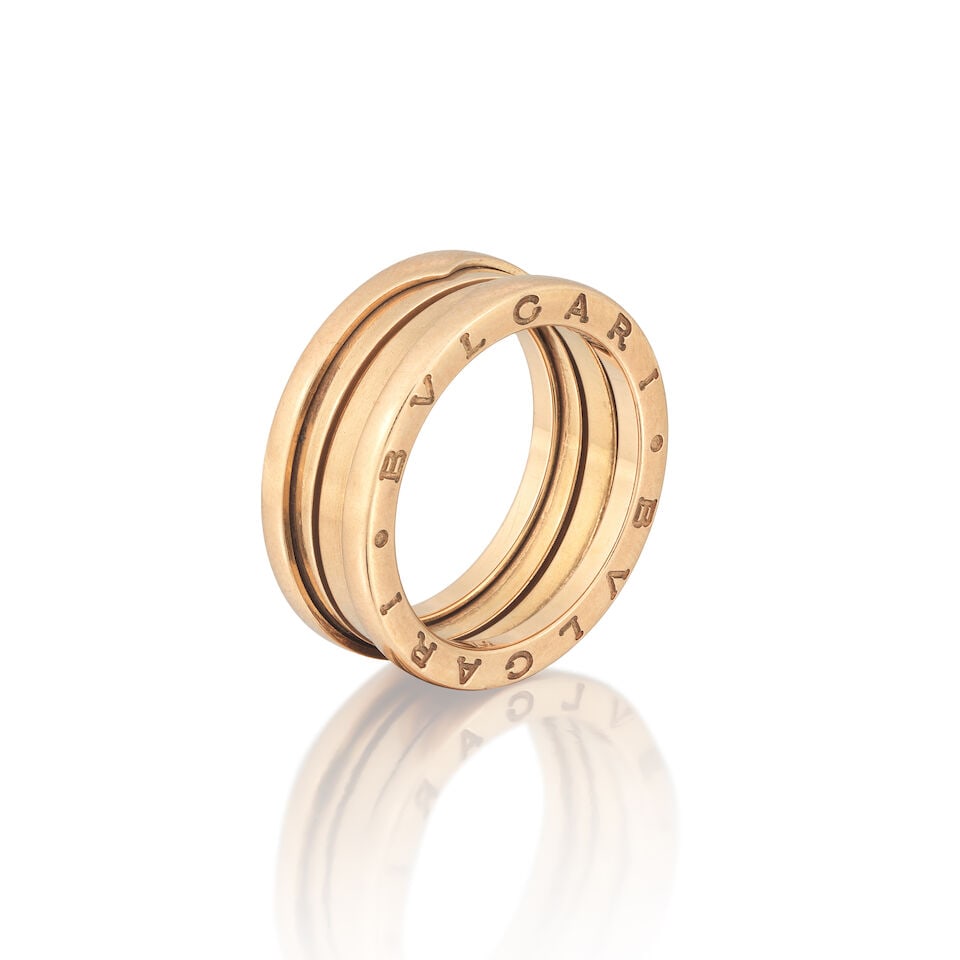 BULGARI: 'B.ZERO1' RING: BULGARI: 'B.ZERO1' RING Signed Bulgari, numbered A3WSN1 Ring size P Weight approx. 10.0g Maker's case, box and certificate of authenticity Footnotes: OVERALL CONDITION Light surface wear to unhallmark