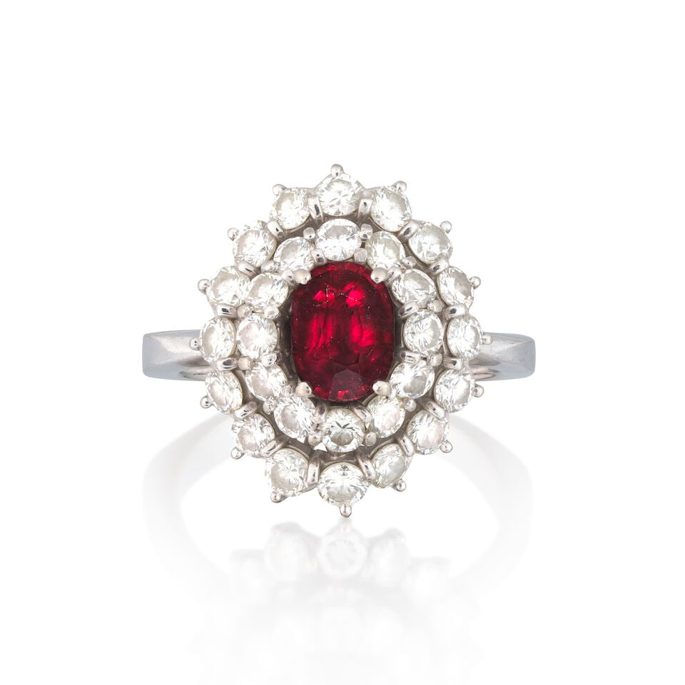 RUBY AND DIAMOND CLUSTER RING (1 of 3)