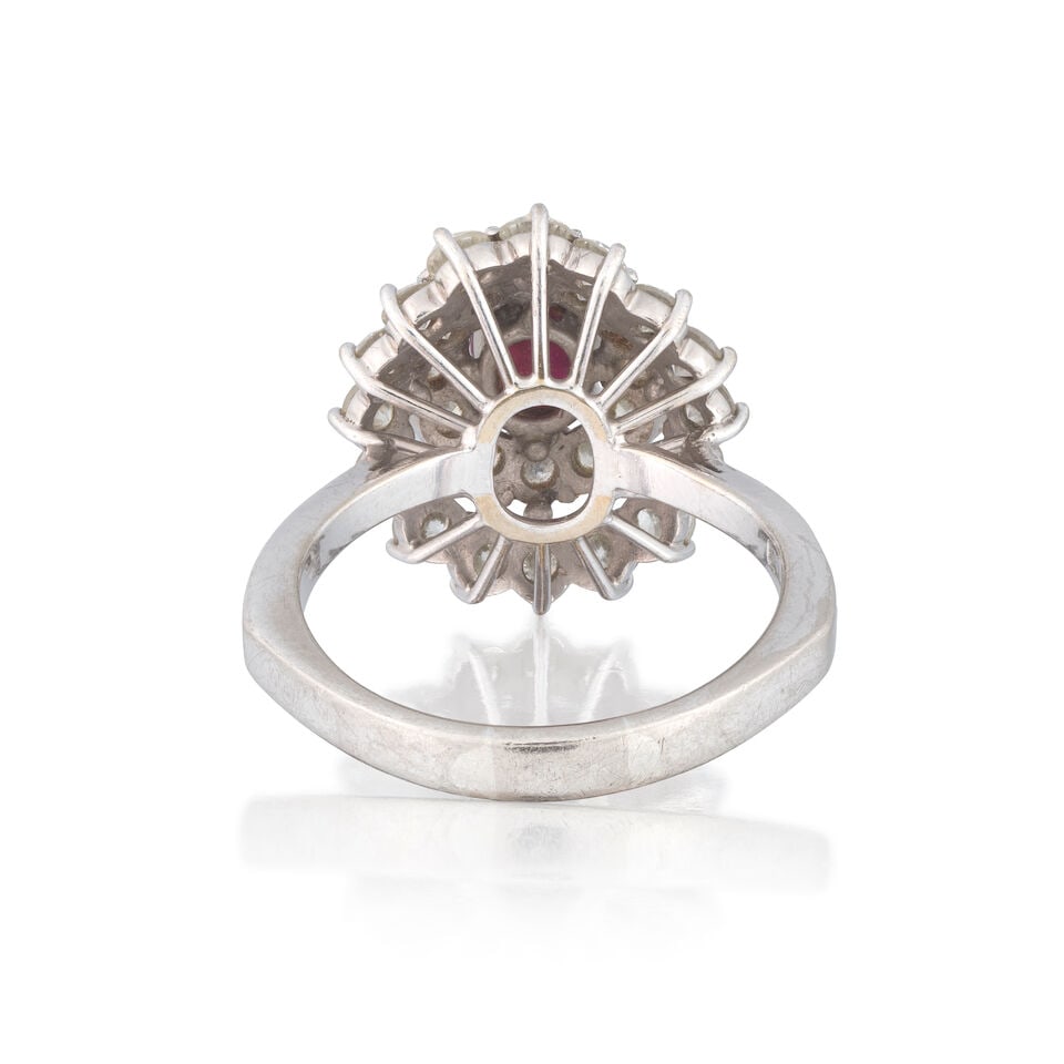 RUBY AND DIAMOND CLUSTER RING - 2