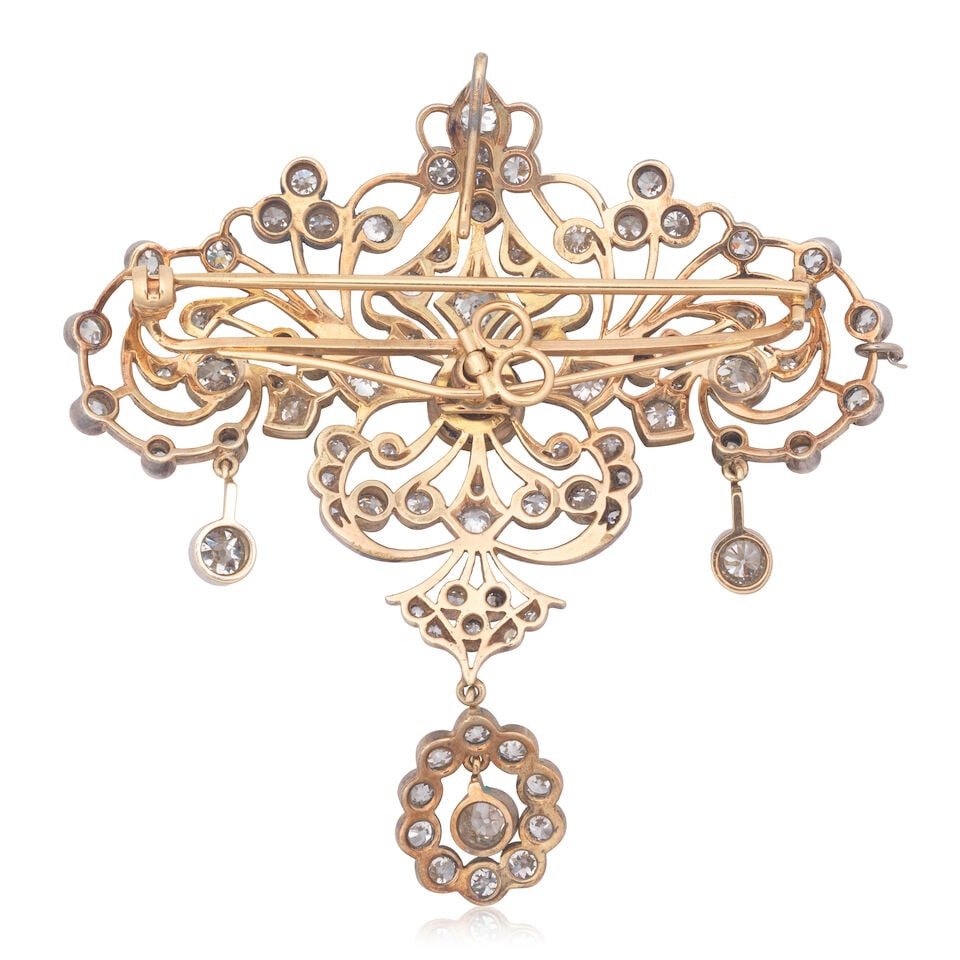 DIAMOND BROOCH/PENDANT, LATE 19TH CENTURY AND LATER - 2