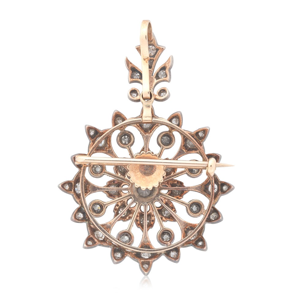 DIAMOND-SET PENDANT/BROOCH, CIRCA 1900 - 2