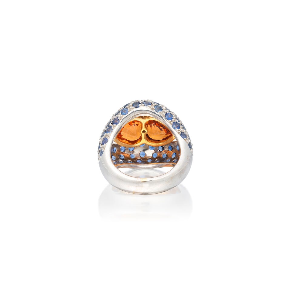 GARNET AND SAPPHIRE RING - 2