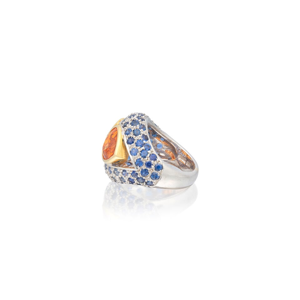 GARNET AND SAPPHIRE RING - 3