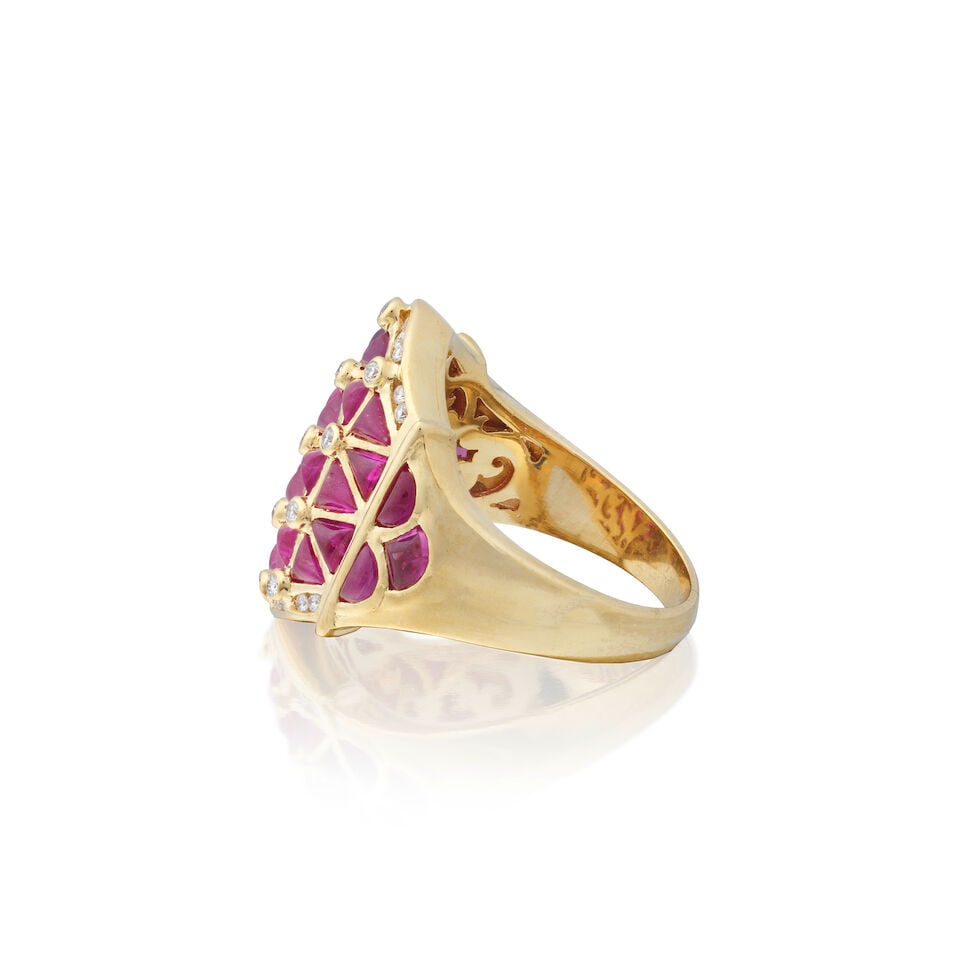 RUBY AND DIAMOND DRESS RING - 3