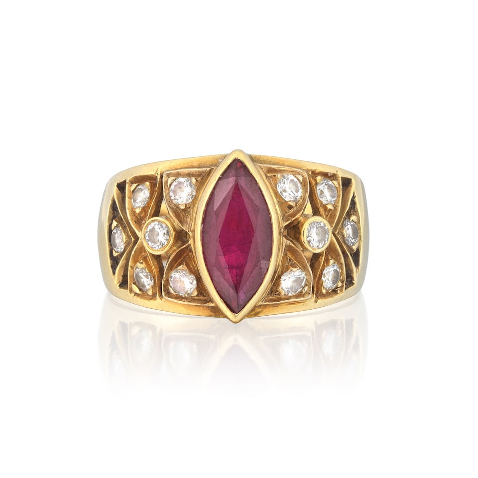 RUBY AND DIAMOND-SET DRESS RING (1 of 4)