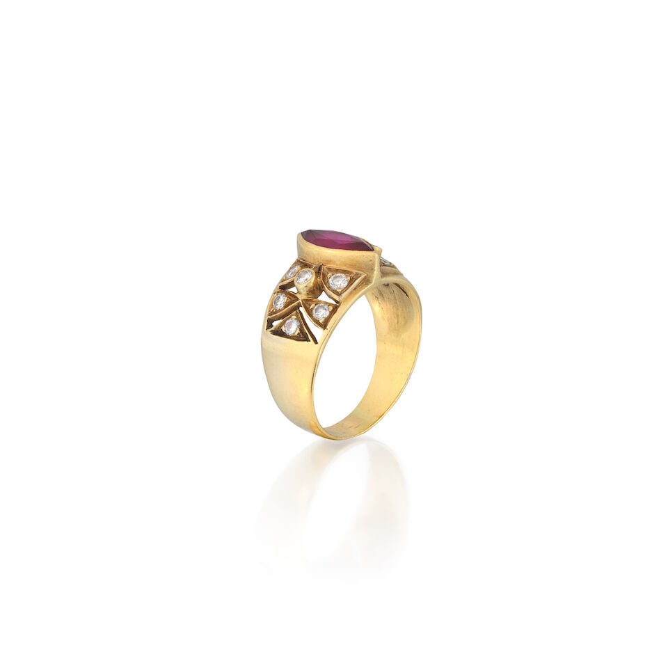 RUBY AND DIAMOND-SET DRESS RING - 4