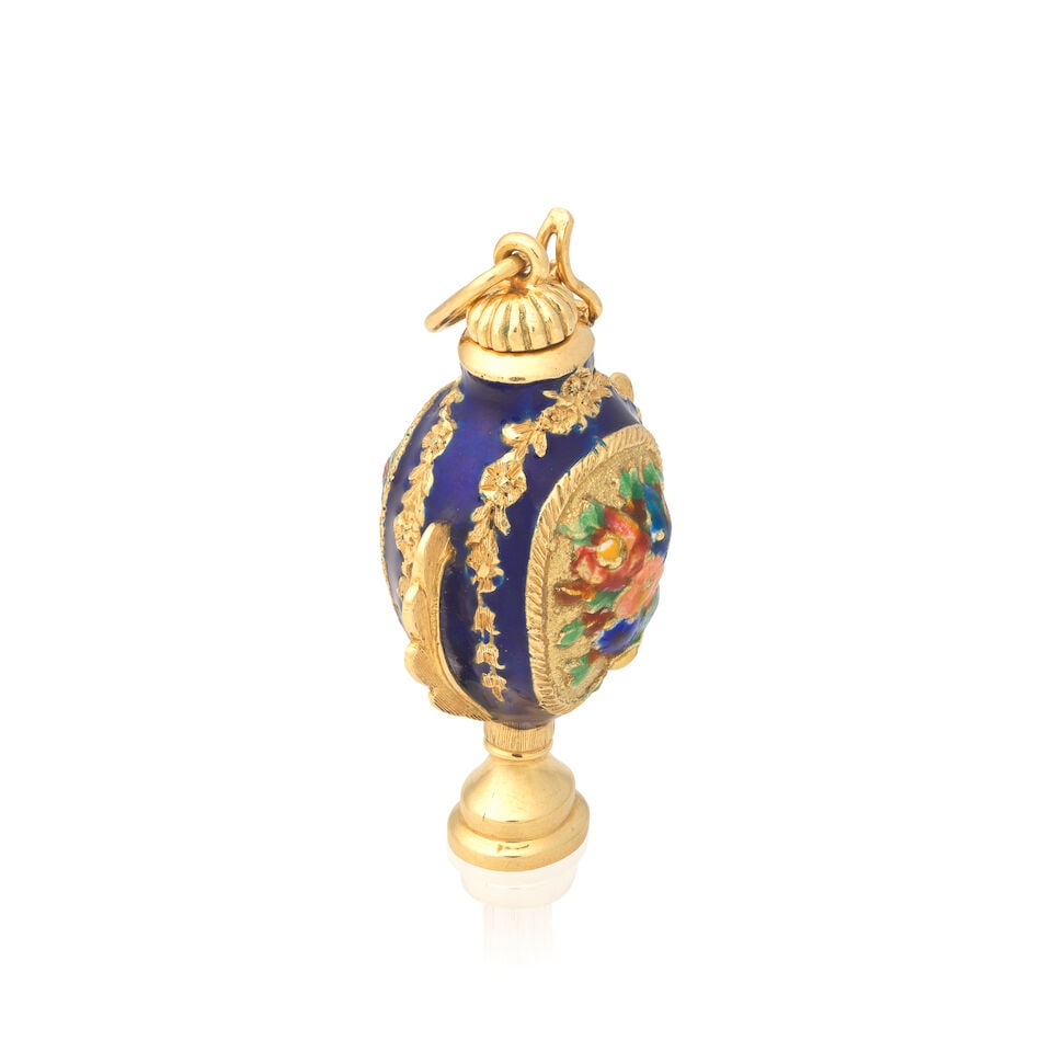 ENAMELLED AMPHORA SCENT BOTTLE PENDANT, CIRCA 2004 - 2