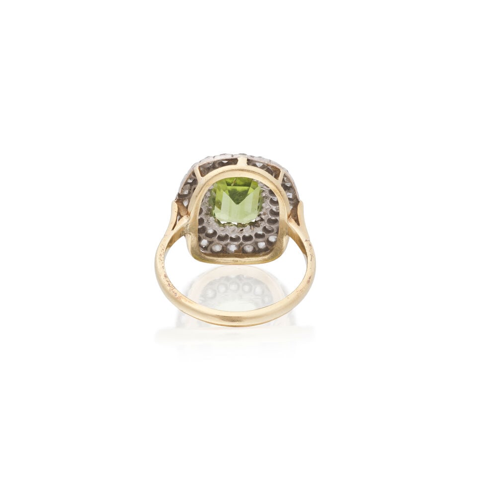 PERIDOT AND DIAMOND CLUSTER RING - 2