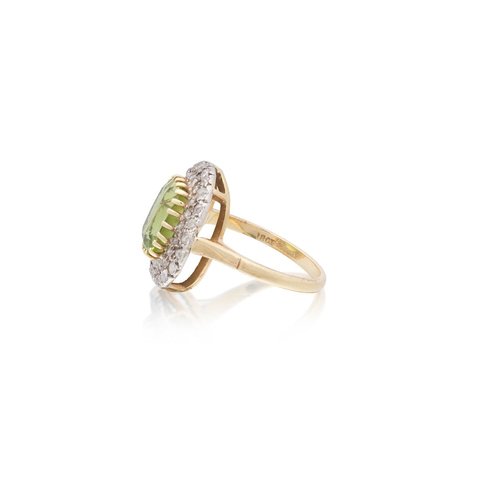 PERIDOT AND DIAMOND CLUSTER RING - 3