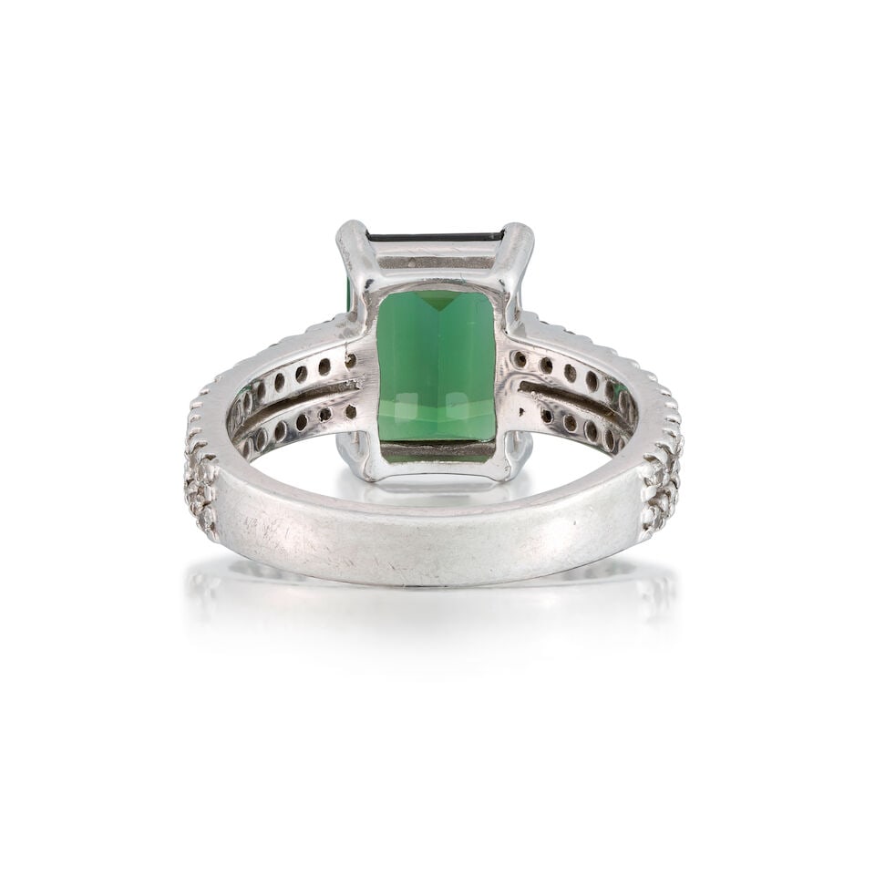 TOURMALINE AND DIAMOND RING - 4
