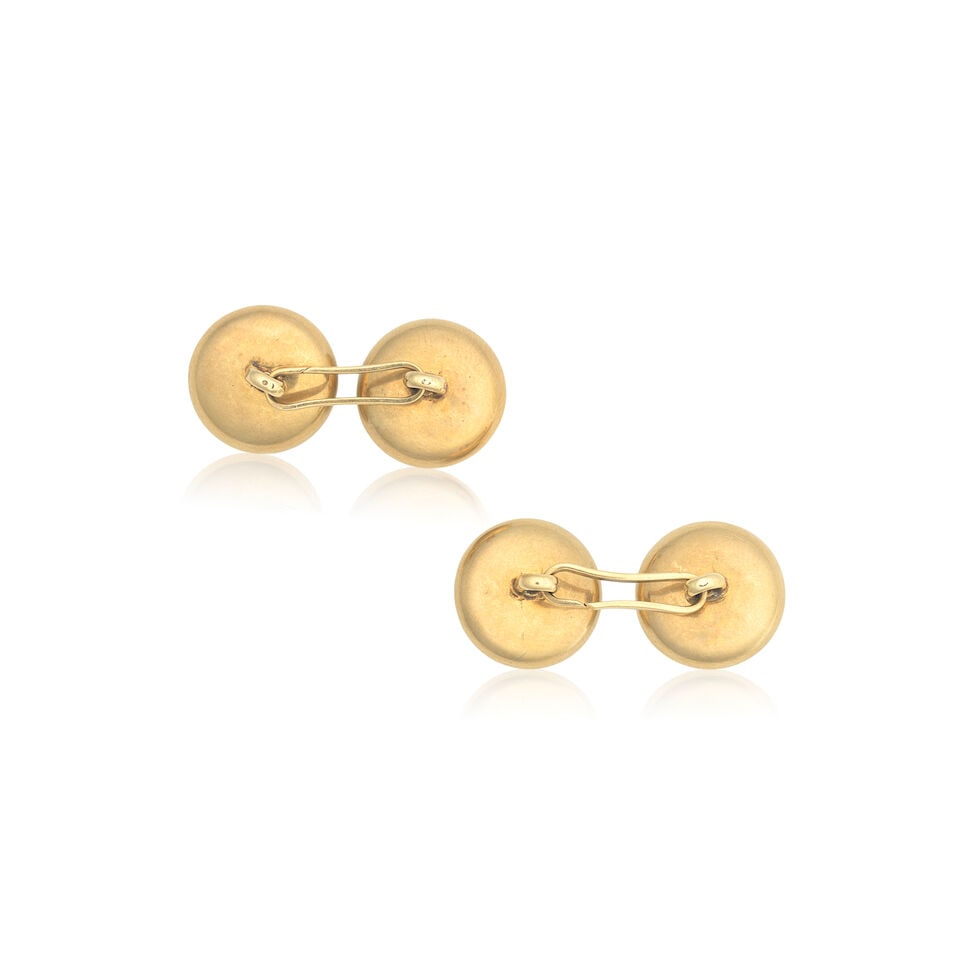 SAPPHIRE AND MOTHER-OF-PEARL CUFFLINKS - 2