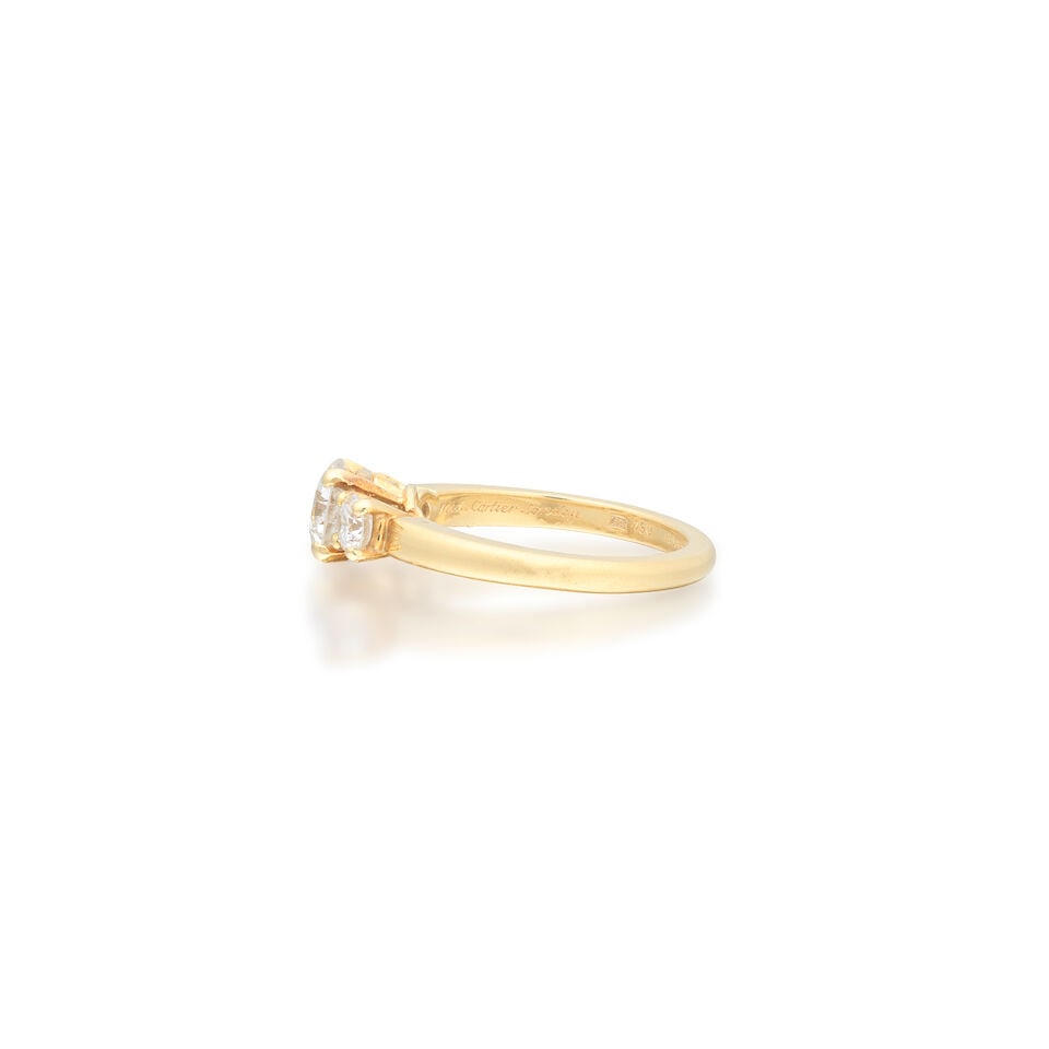 MOUNTED BY CARTIER: DIAMOND THREE-STONE RING, 1994 - 3