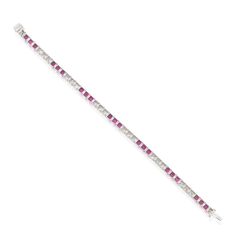 RUBY AND DIAMOND LINE BRACELET - 2