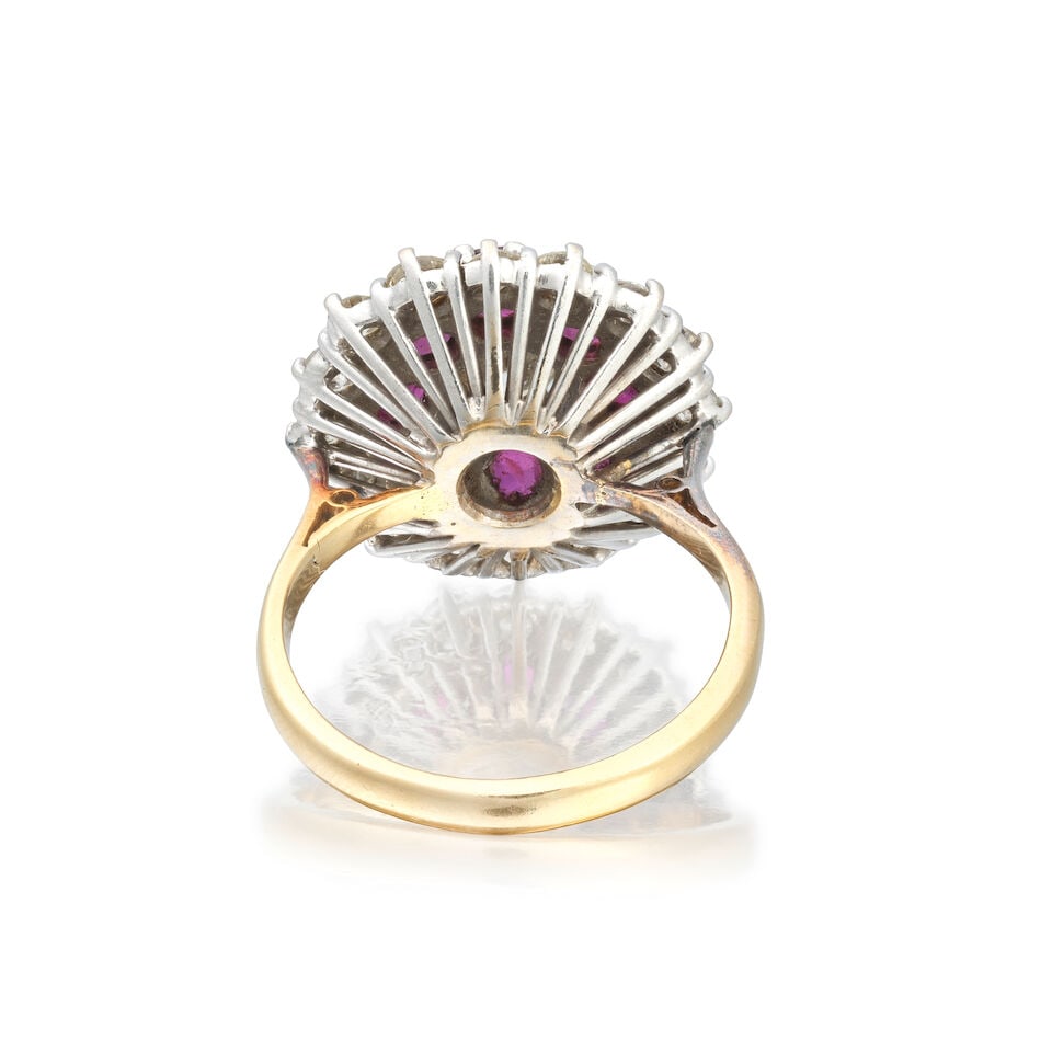 RUBY AND DIAMOND CLUSTER RING - 3