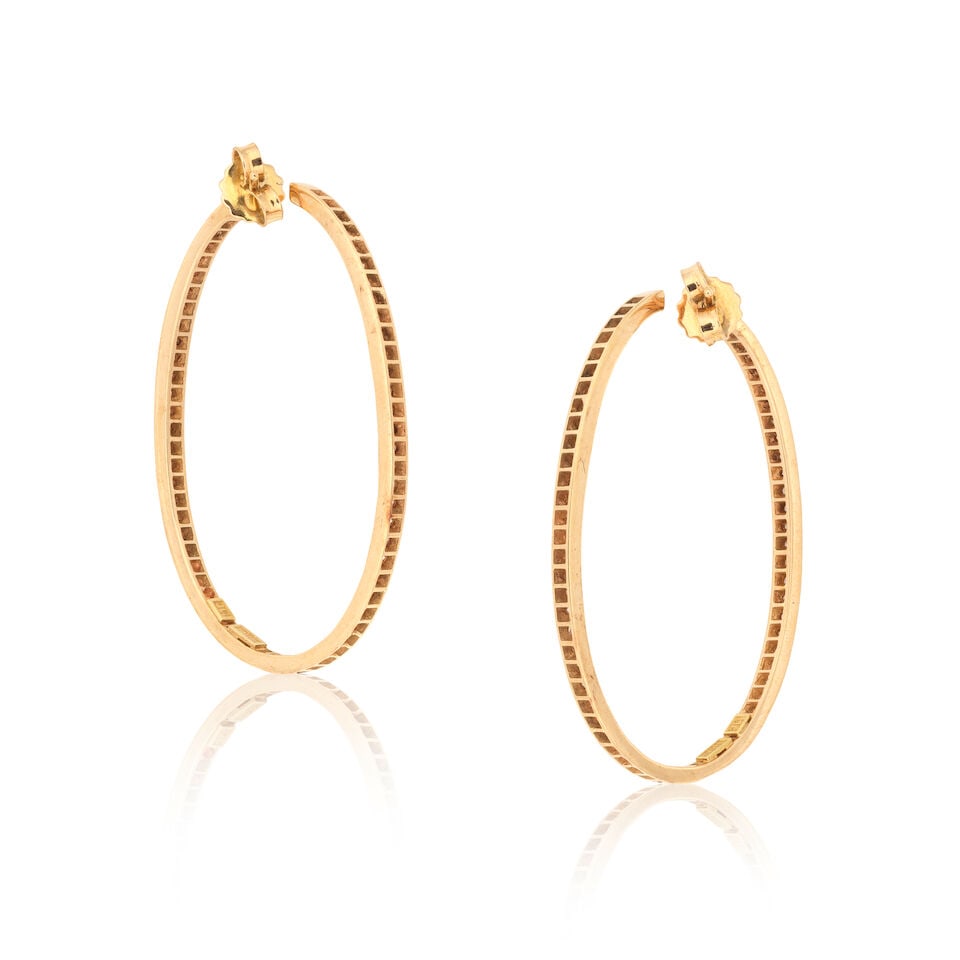 DIAMOND-SET HOOP EARRINGS - 2