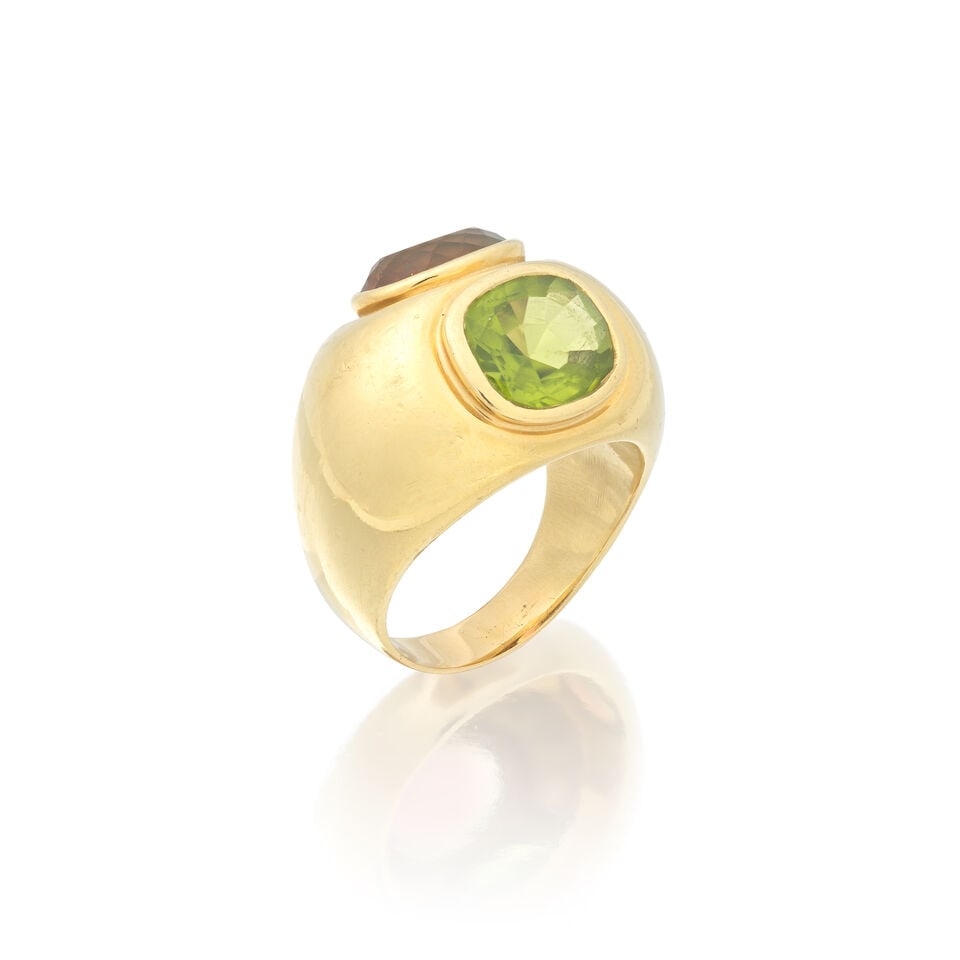 PALOMA PICASSO FOR TIFFANY: PERIDOT AND TOURMALINE RING - 2