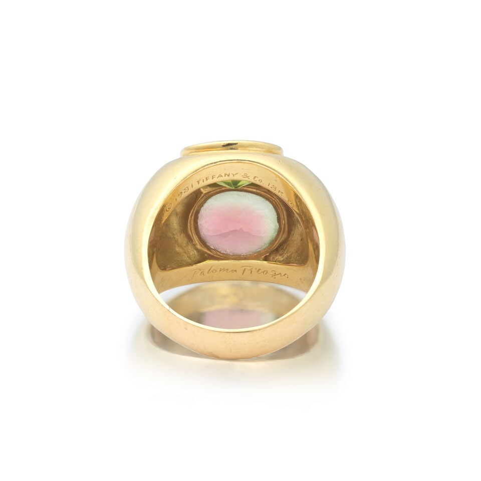 PALOMA PICASSO FOR TIFFANY: PERIDOT AND TOURMALINE RING - 3