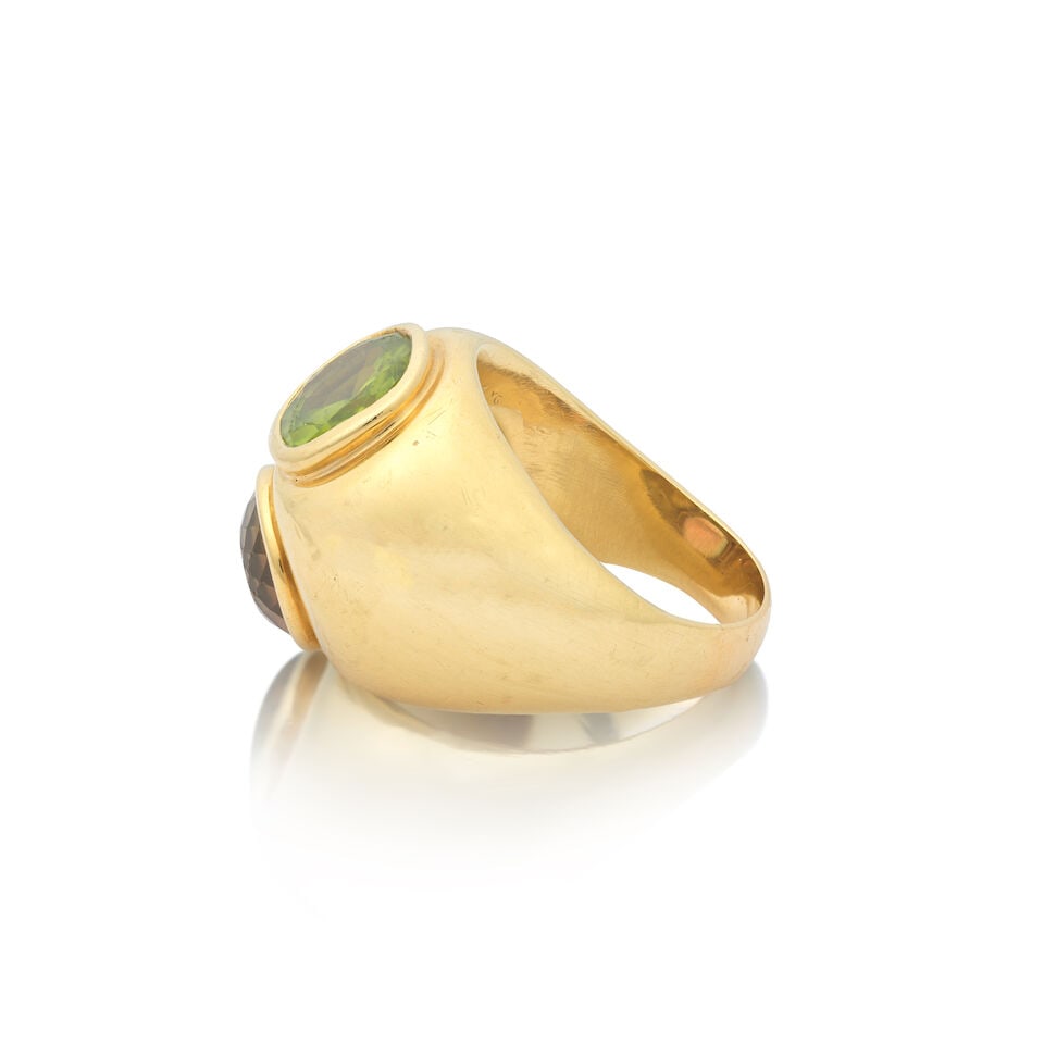 PALOMA PICASSO FOR TIFFANY: PERIDOT AND TOURMALINE RING - 4