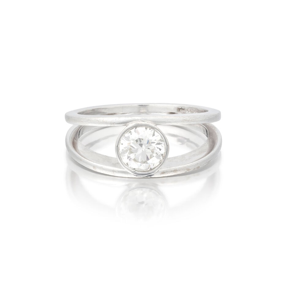 MARK NUELL: DIAMOND RING, 2001: MARK NUELL: DIAMOND RING, 2001 Old brilliant-cut diamond approx 1.72cts 18 carat gold London hallmark Ring size approx. Z½ Weight approx. 12.0g Maker's case Footnotes: OVERALL CONDITION Light sur