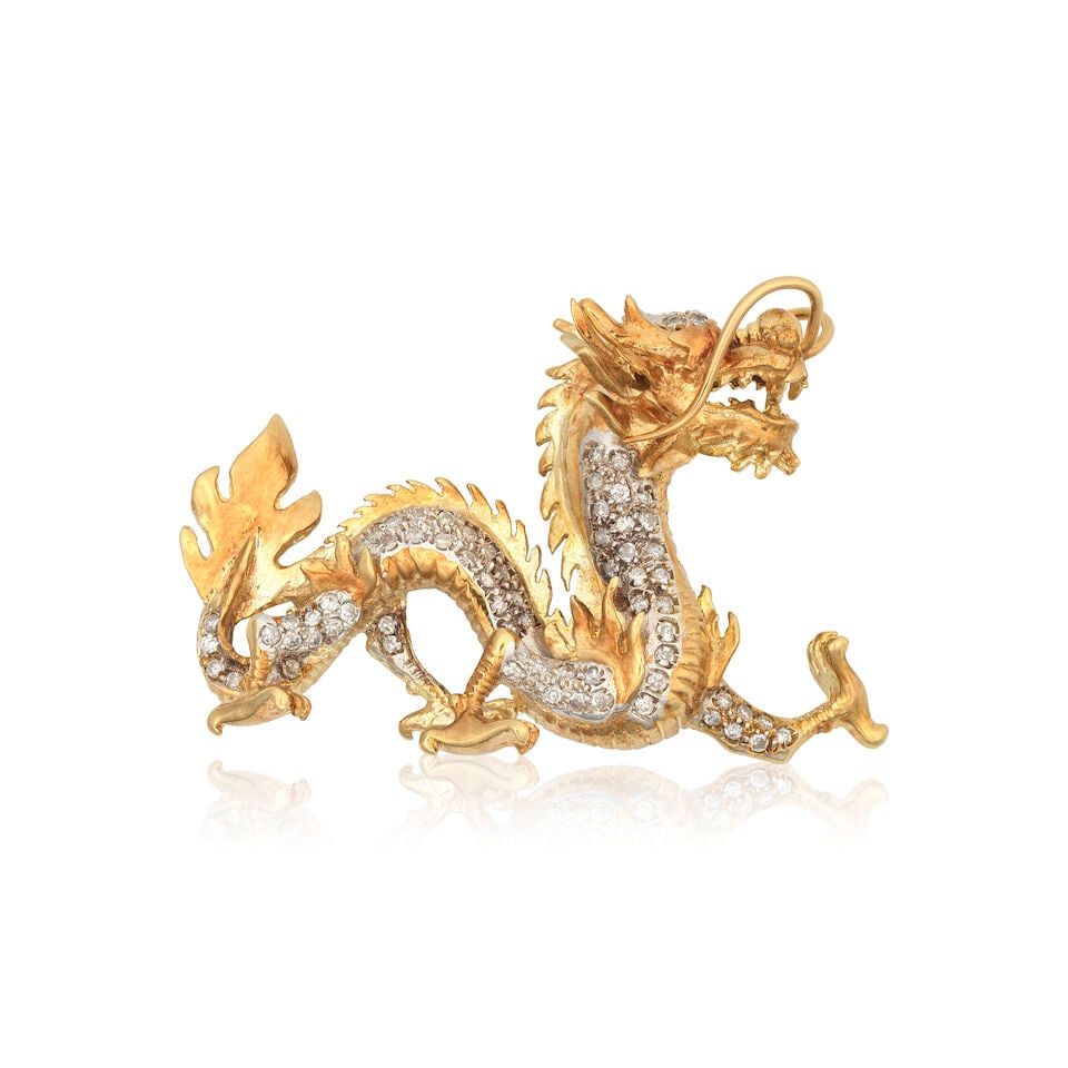 DIAMOND-SET DRAGON BROOCH - 3