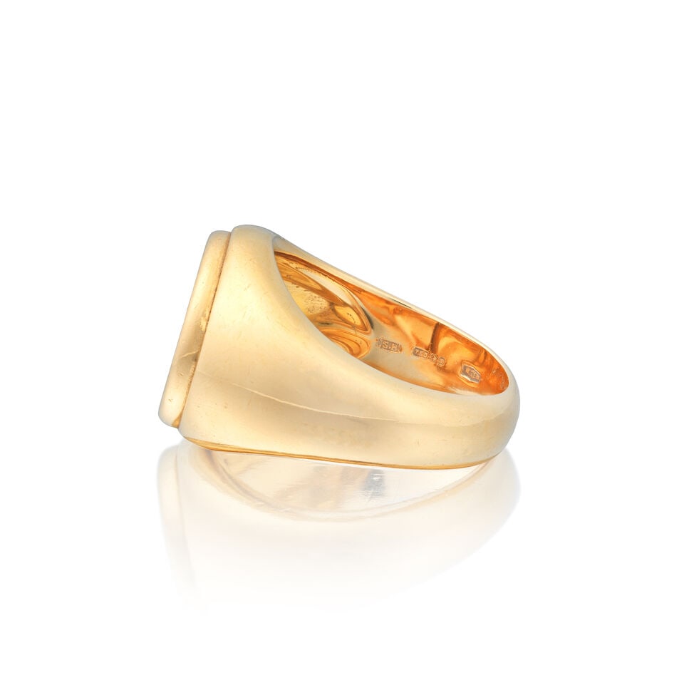 BULGARI: HARDSTONE SIGNET RING, CIRCA 1998 - 2