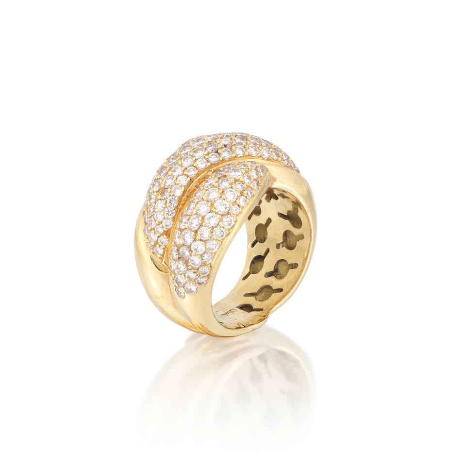 DIAMOND-SET SWIRL RING - 2