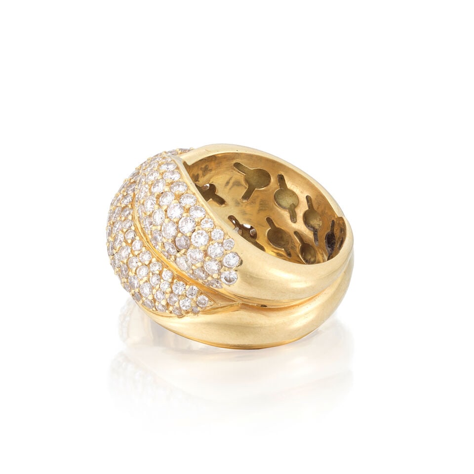 DIAMOND-SET SWIRL RING - 4