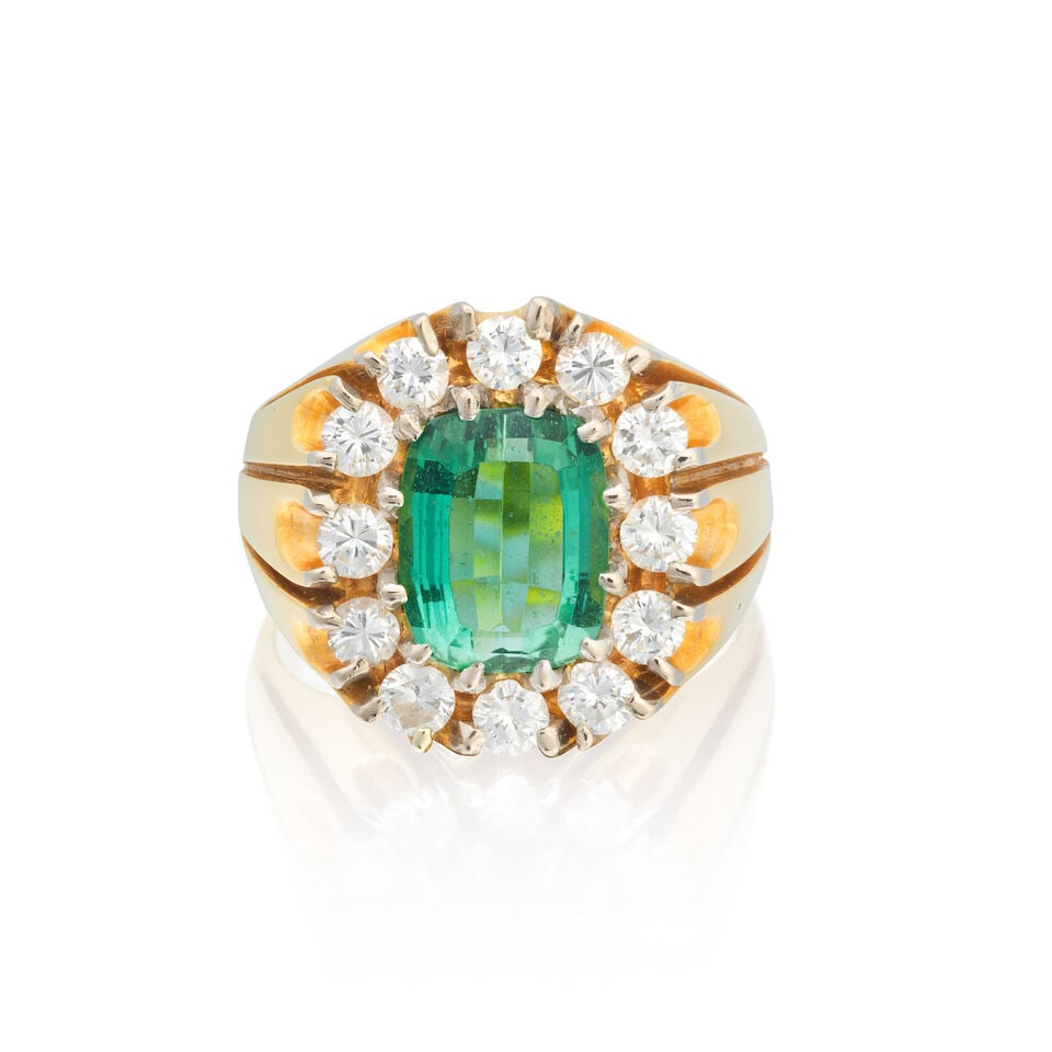 TOURMALINE AND DIAMOND RING (1 of 3)