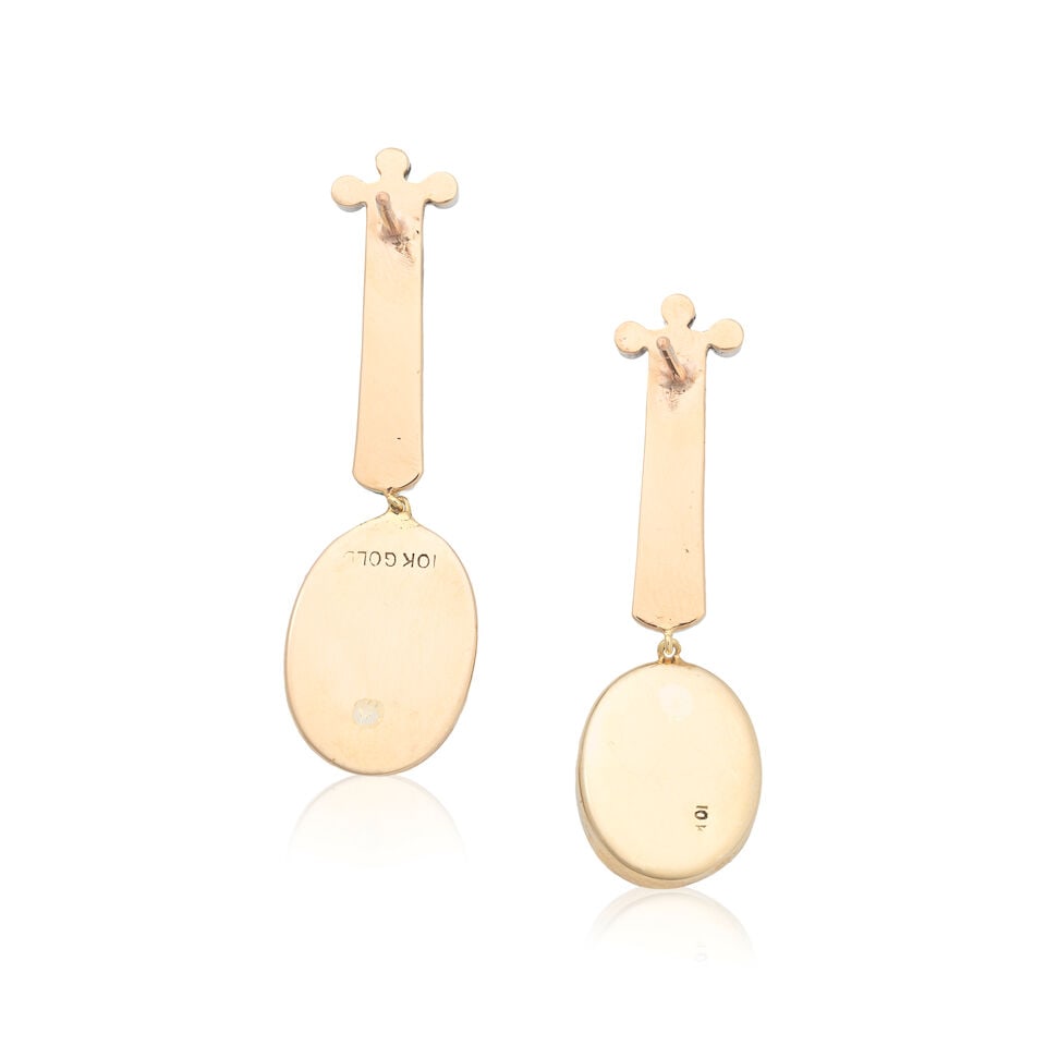 PEARL AND DIAMOND PENDENT EARRINGS - 2
