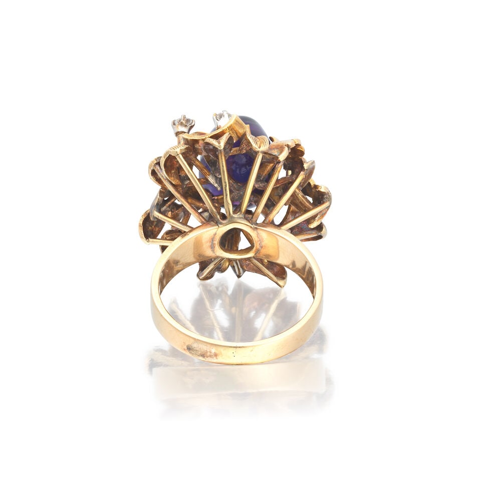 AMETHYST AND DIAMOND DRESS RING - 3