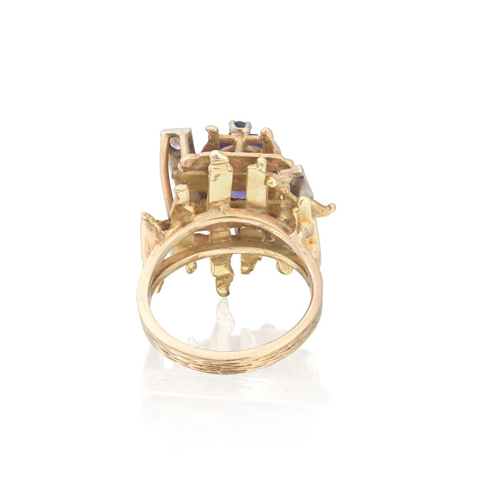 ROY KING: AMETHYST, SAPPHIRE AND DIAMOND RING, 1971 - 2