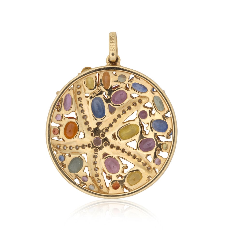 SAPPHIRE AND DIAMOND PENDANT - 2