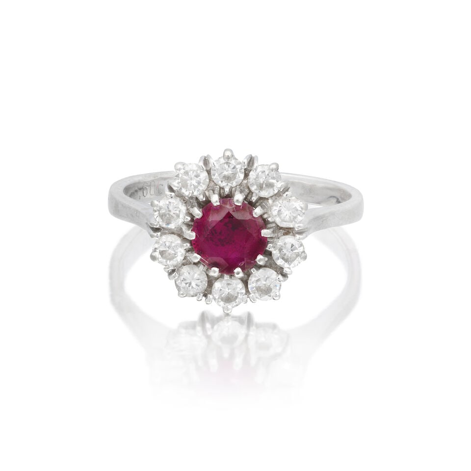 RUBY AND DIAMOND CLUSTER RING (1 of 3)