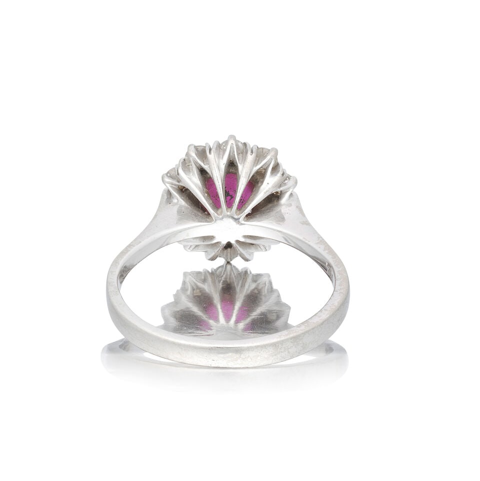 RUBY AND DIAMOND CLUSTER RING - 2