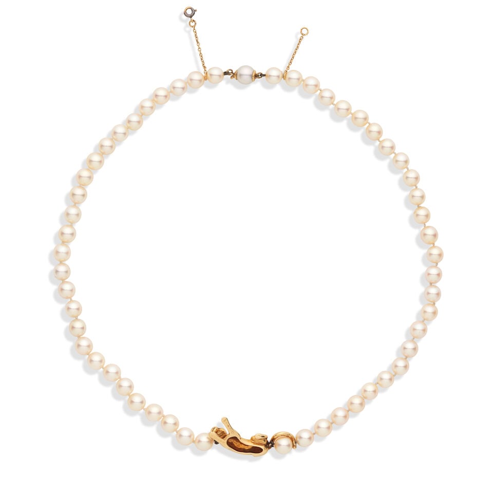 CARTIER: DIAMOND AND CULTURED PEARL 'PANTHÈRE' NECKLACE - 3