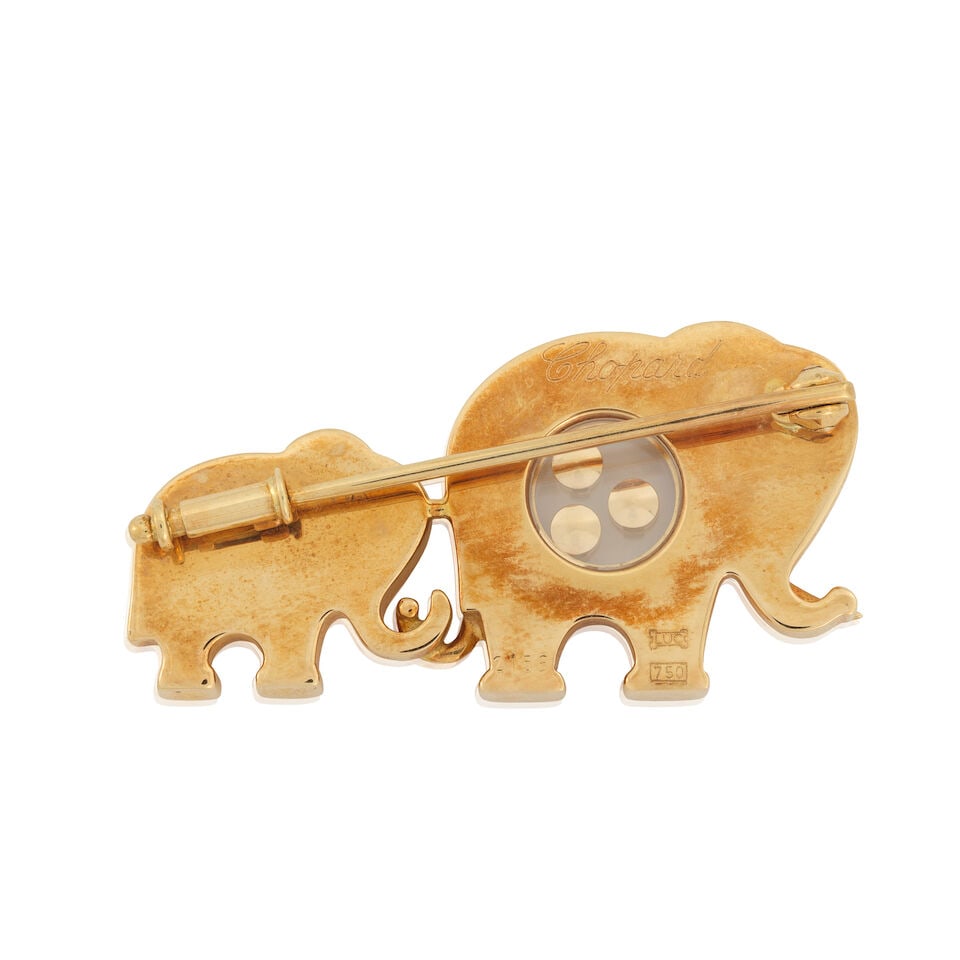 CHOPARD: DIAMOND-SET ELEPHANTS 'HAPPY DIAMONDS' BROOCH - 2