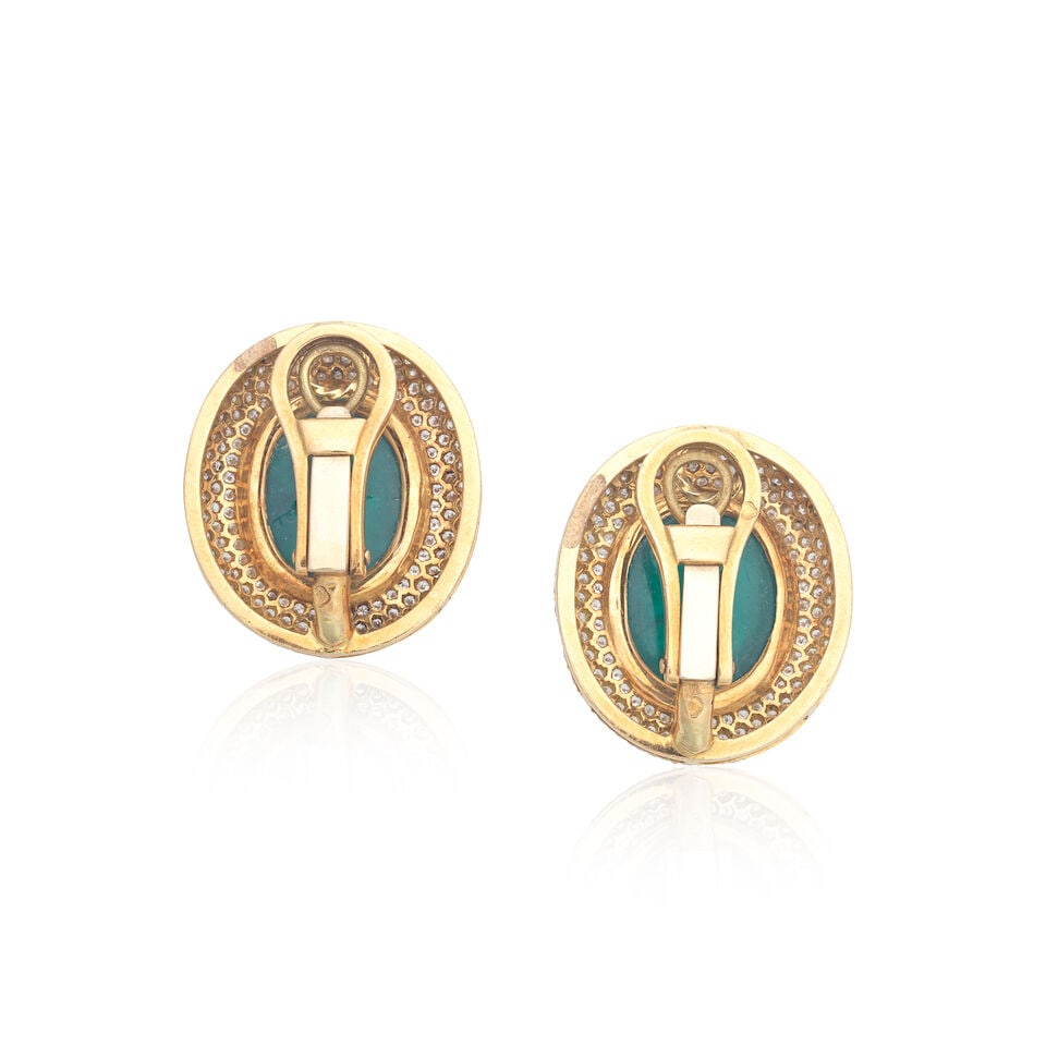 DIAMOND AND PASTE EARCLIPS - 2