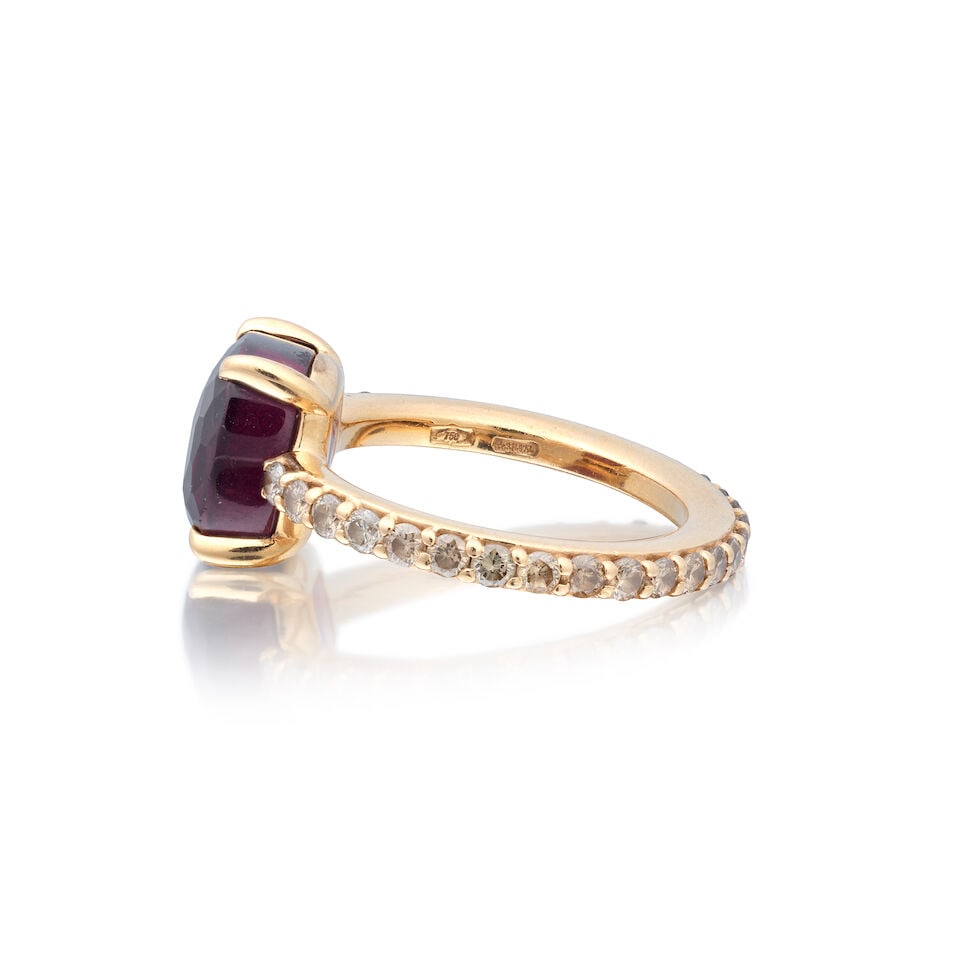 POMELLATO: GARNET AND COLOURED DIAMOND RING - 2