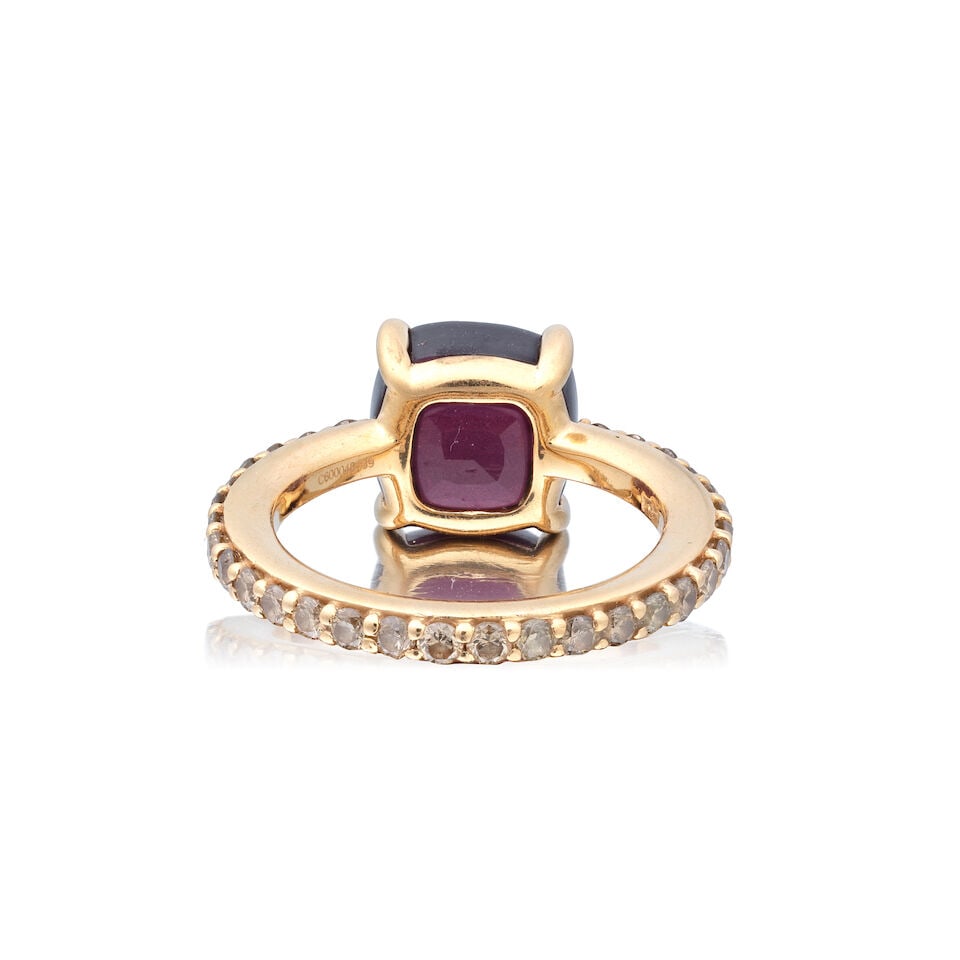 POMELLATO: GARNET AND COLOURED DIAMOND RING - 3