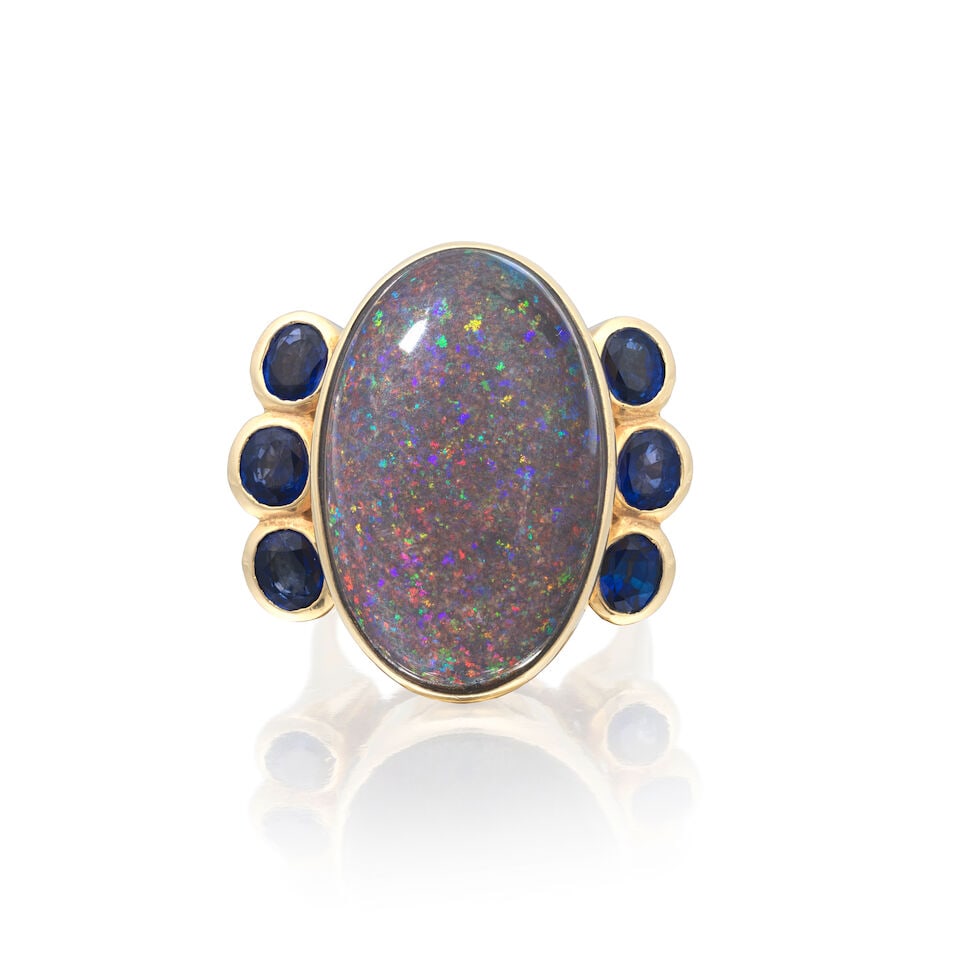 OPAL AND SAPPHIRE DRESS RING - 4