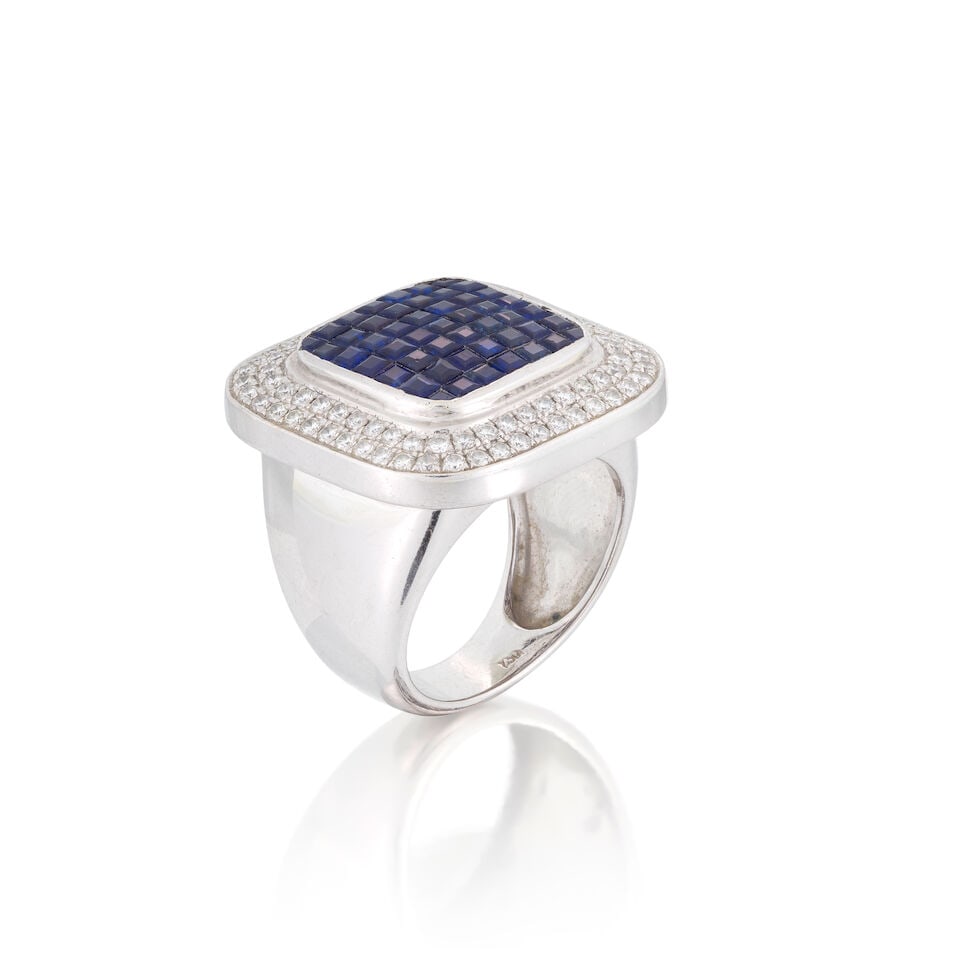SAPPHIRE AND DIAMOND RING - 4